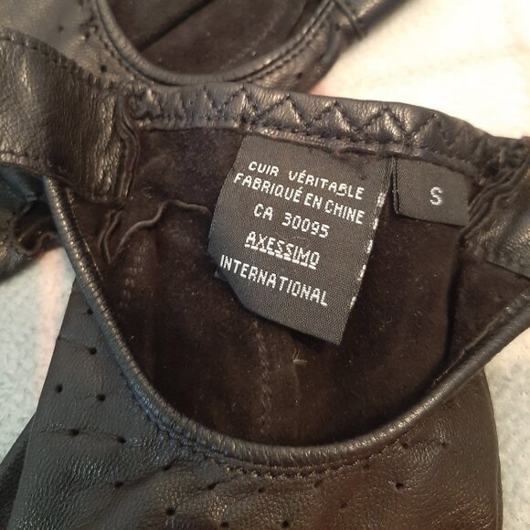 Axessimo Vintage Black Leather Moto Driving Women's Gloves - Slim Fit - Small - Picture 3 of 16